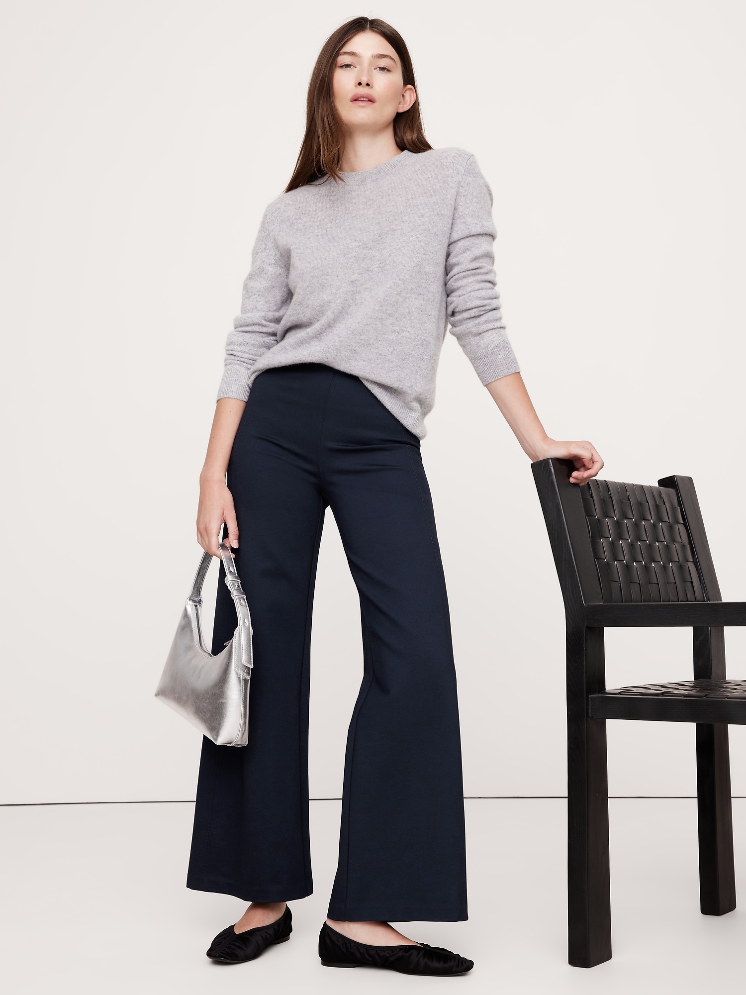 Ultra-High Rise Wide-Leg Everywhere Ponte Cropped Pant
