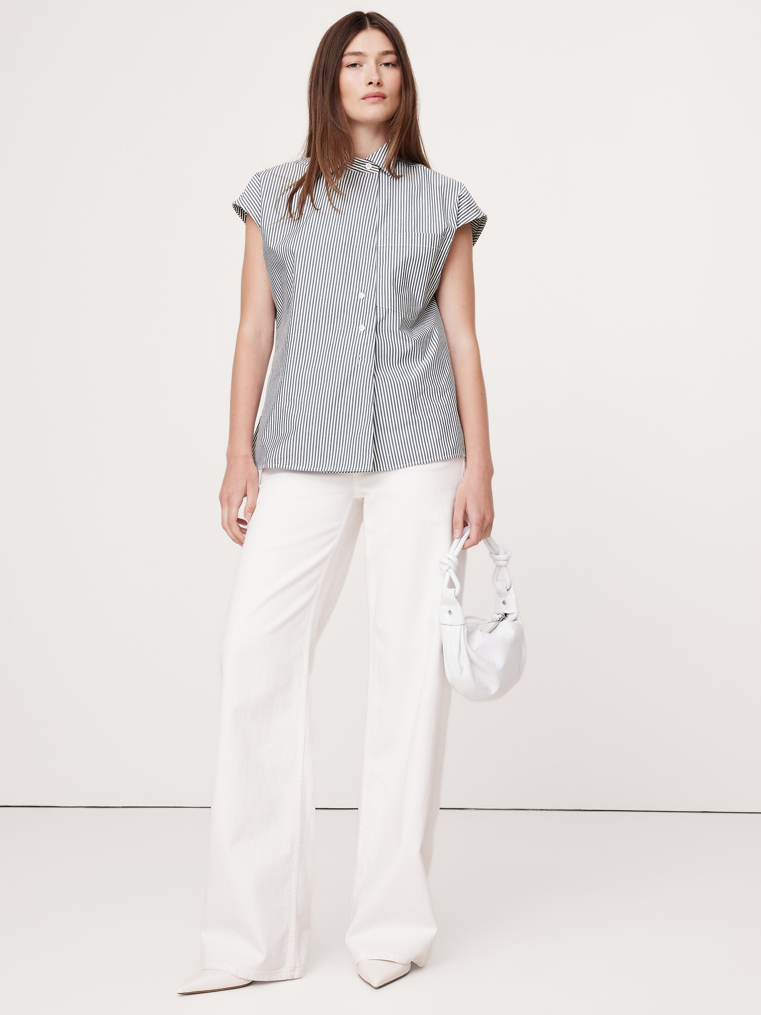 Oversized Cotton Poplin Asymmetrical Tunic