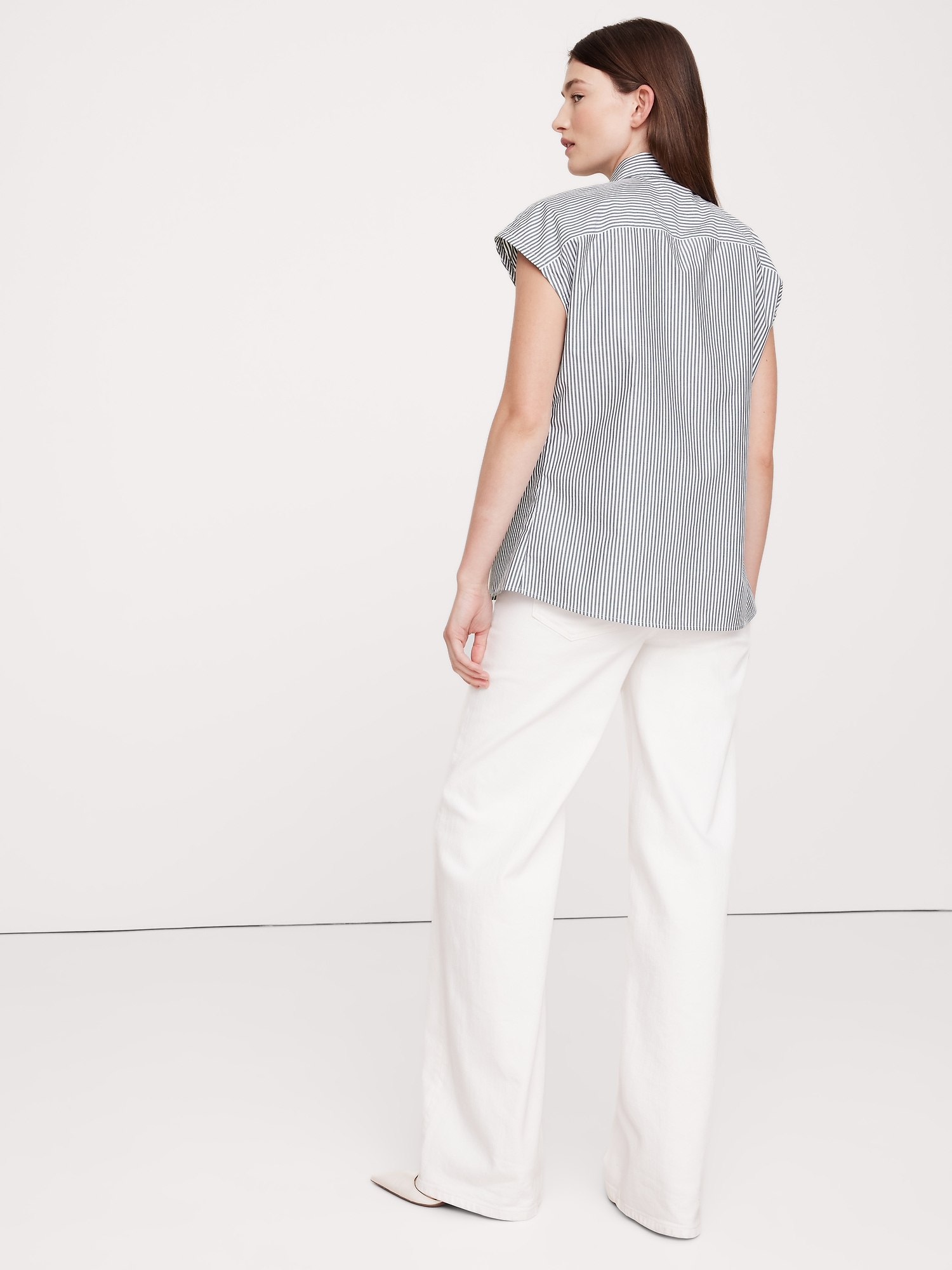 Oversized Cotton Poplin Asymmetrical Tunic