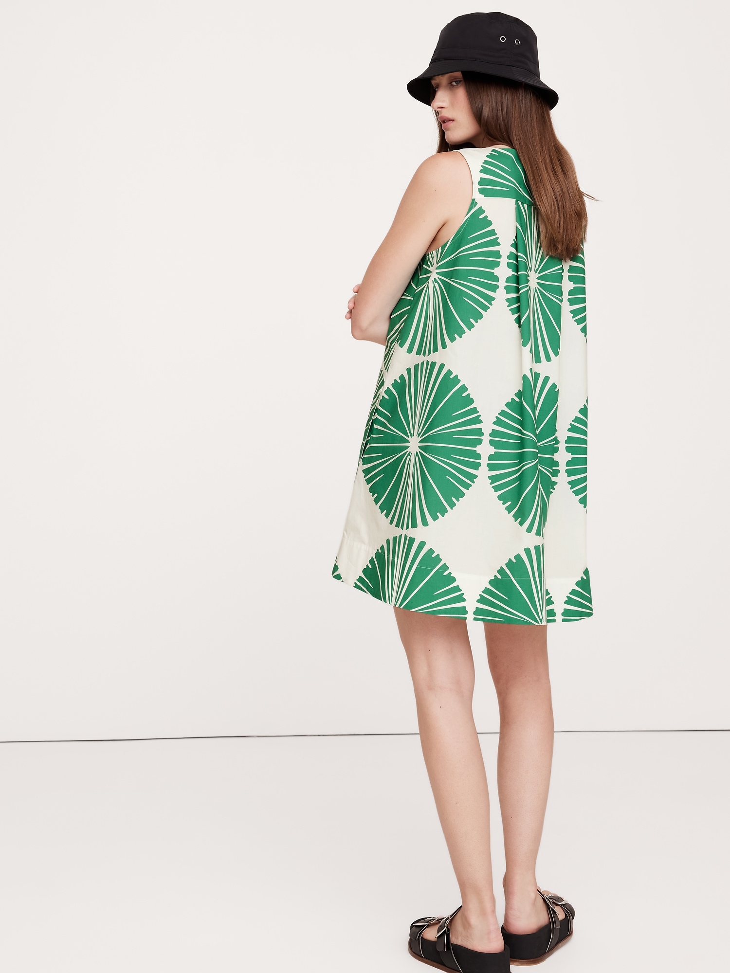 Cotton Poplin Swing Mini Dress