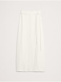 Linen Wrap Maxi Skirt