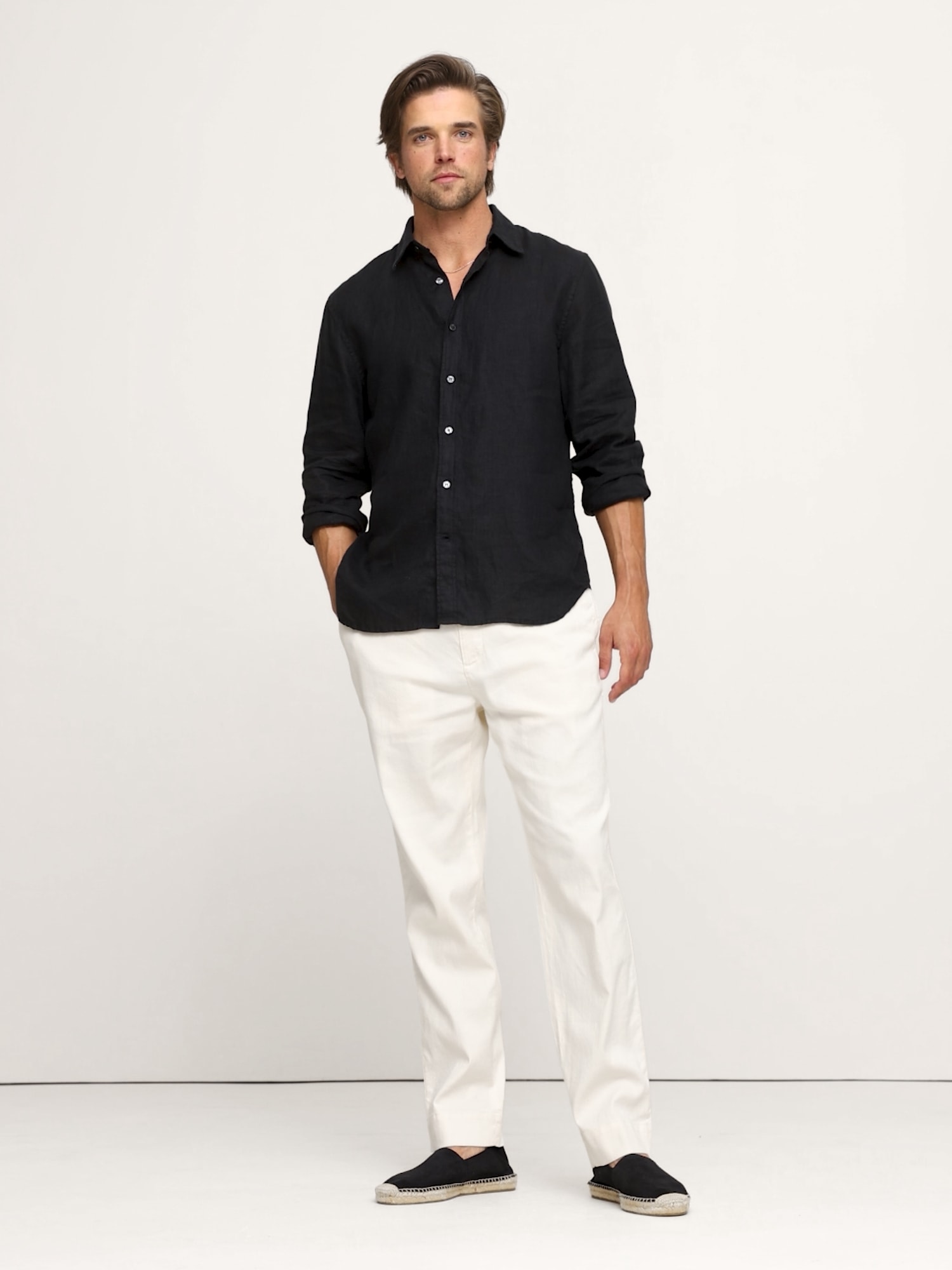 Image number 2 showing, Italian Linen-Cotton Pull-On Pant