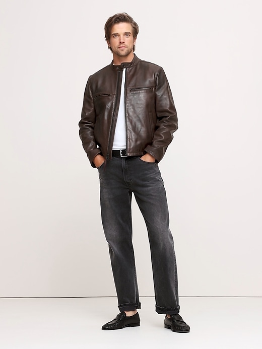ジャケット・アウター banana republic cowhide leather jacket Banana Republic Men's Cowhide Suede Leather Full Zip Jacket