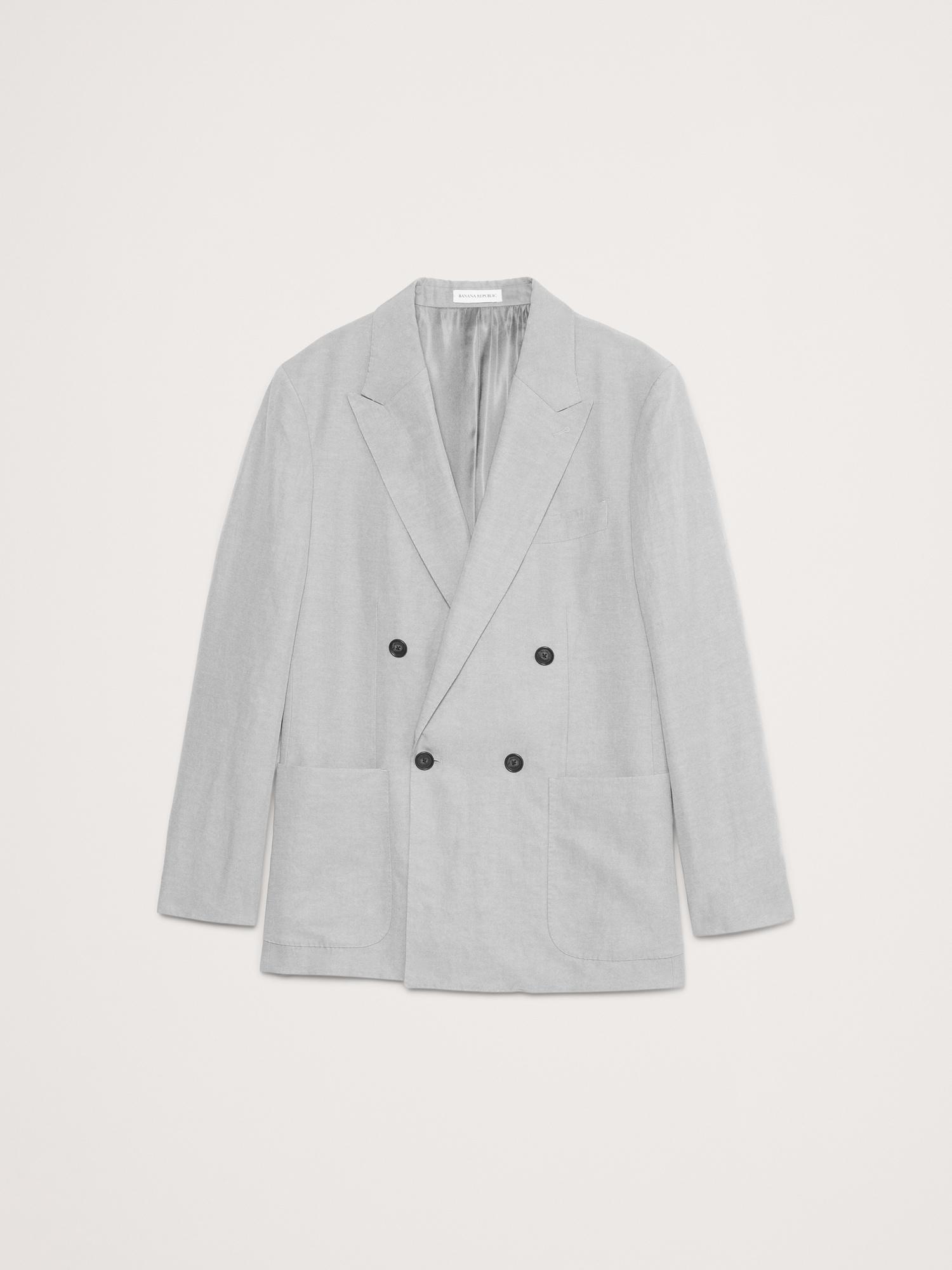 Relaxed Double-Breasted Tencel™-Linen Suit Jacket
