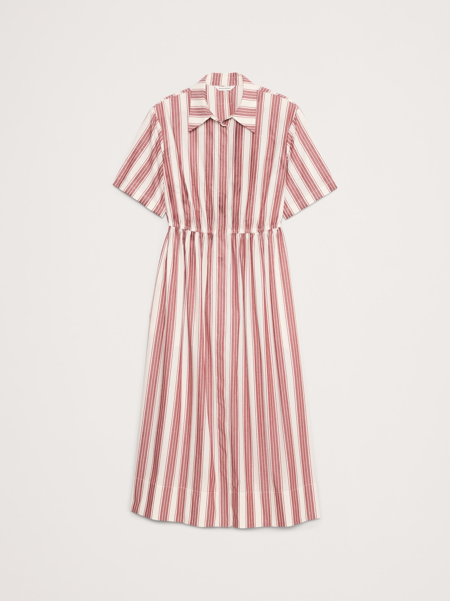 Cotton Poplin Open-Back Shirt Dress