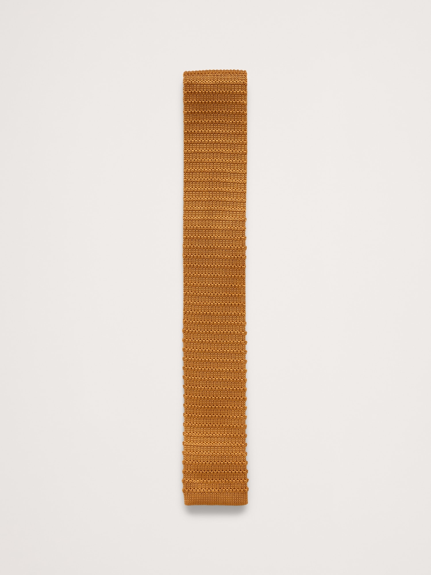 Silk Knit Tie - Ochre Yellow