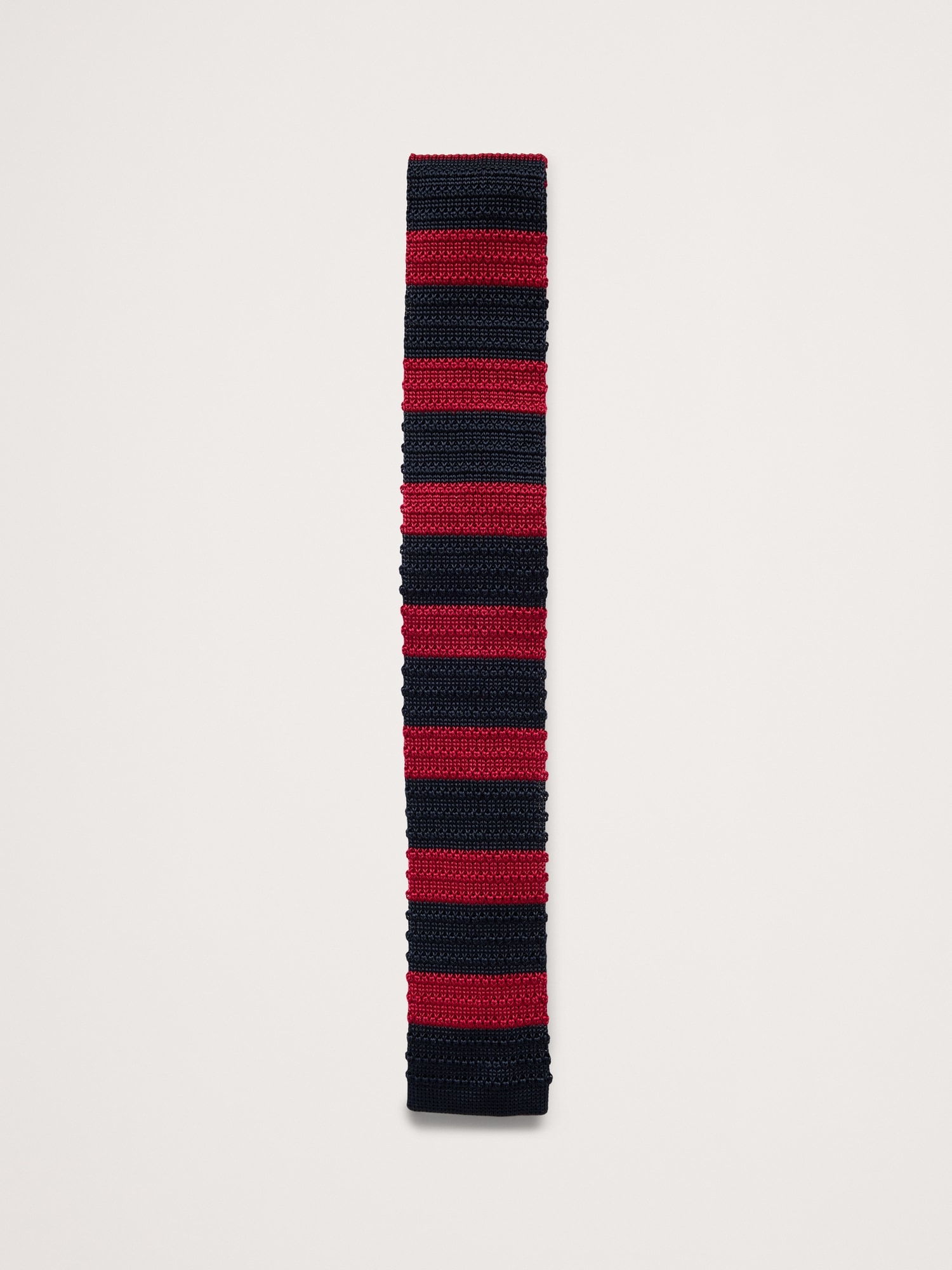 Silk Knit Tie - Red Stripe