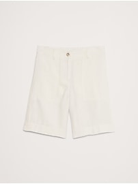 High-Rise Linen Bermuda Short