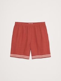 Embroidered TENCEL™-Linen Pull-On Short