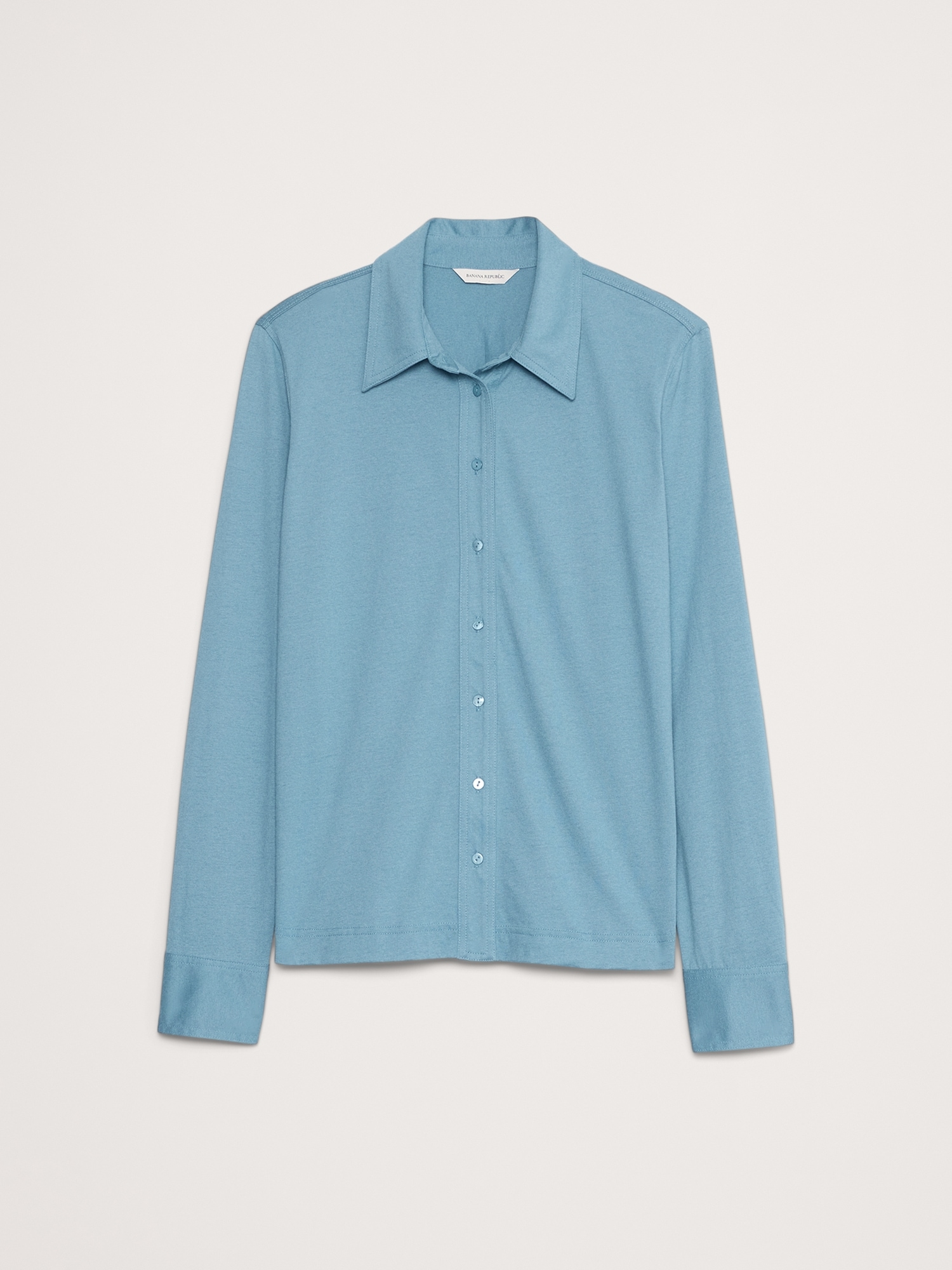 Silky Cotton Long-Sleeve Button-Down Shirt