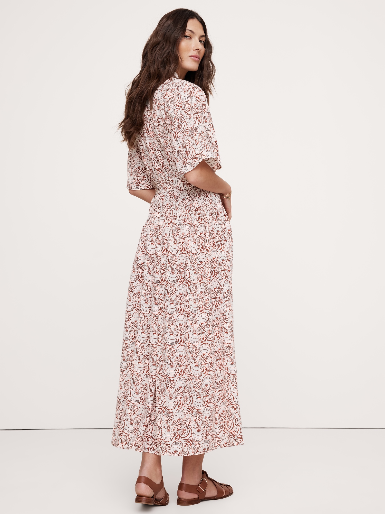 Matte Silk Tie-Front Shirt Dress