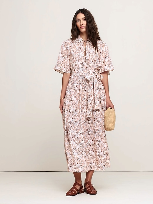 ワンピース THEREDTHREAD S tie shirt dress THEREDTHREAD / ザレッドスレッド】S tie shirt dress