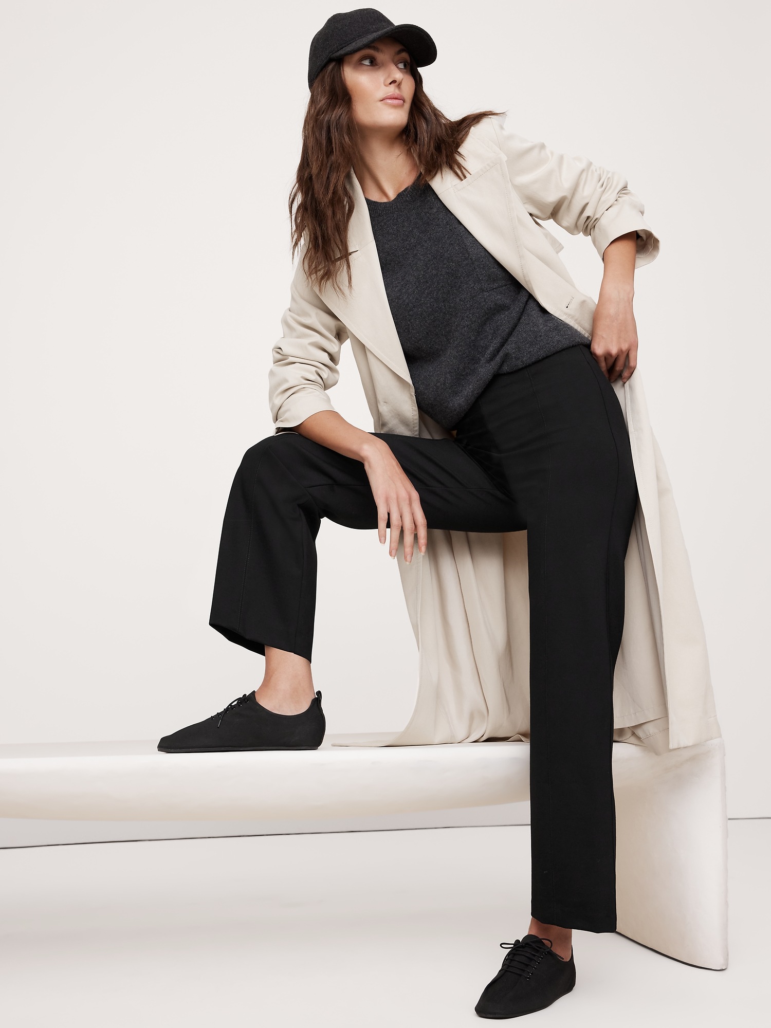 Женские брюки Banana Republic Straight Everywhere Ponte Ankle Pant, цвет: Чёрный — фото 3