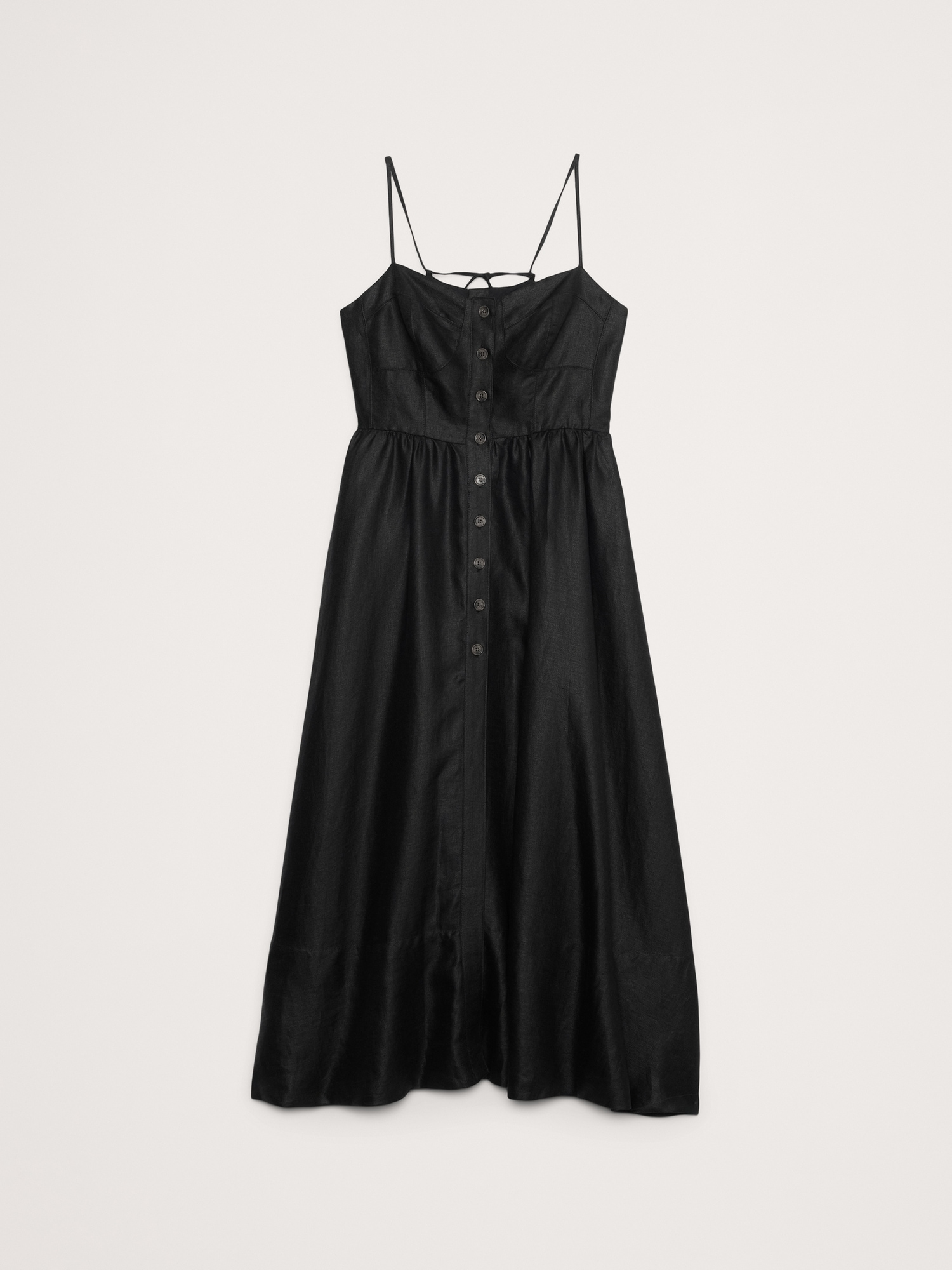 Linen Corset Long Midi Dress