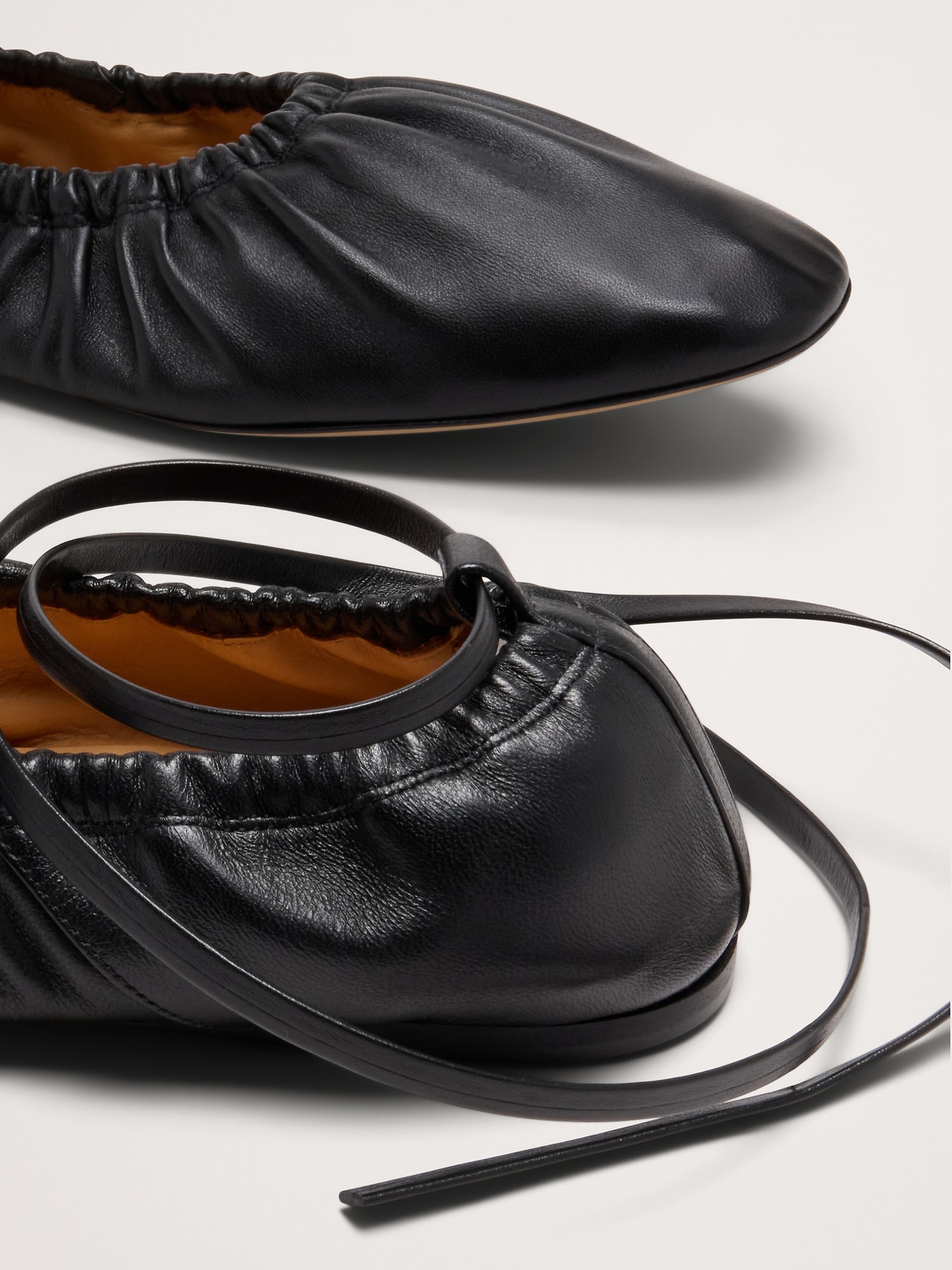 Image number 6 showing, RUCHED LEATHER BALLET FLAT