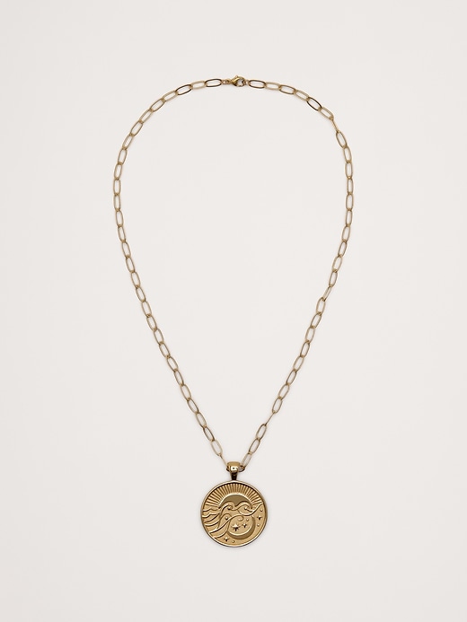 Wanderlust Celestial Pendant Coin with Chain by Jane Win