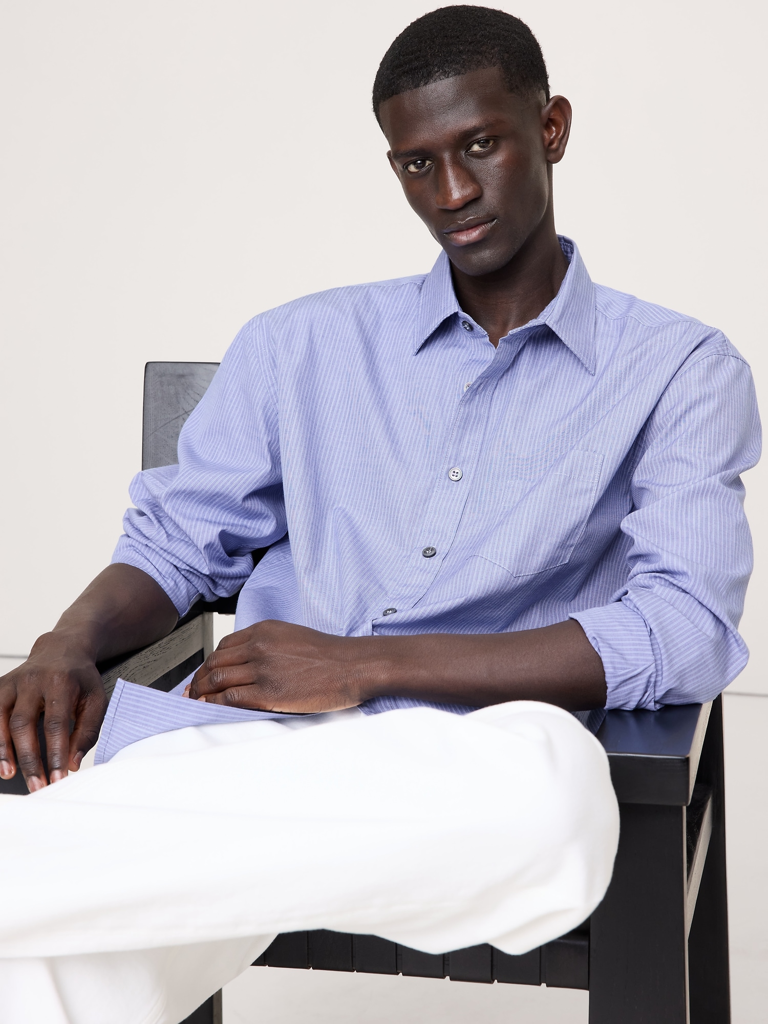 Image number 3 showing, RELAXED-FIT WASHED COTTON POPLIN SHIRT