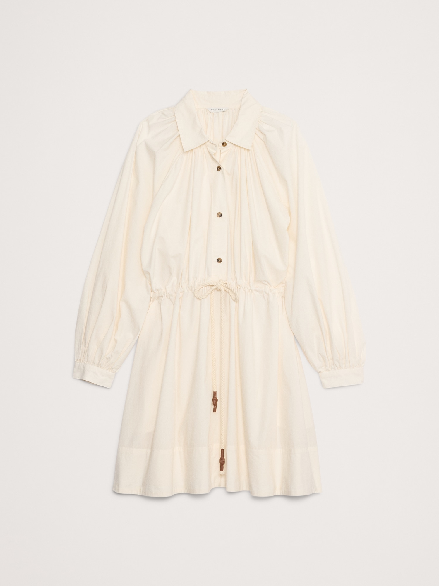 Cotton Poplin Mini Shirtdress