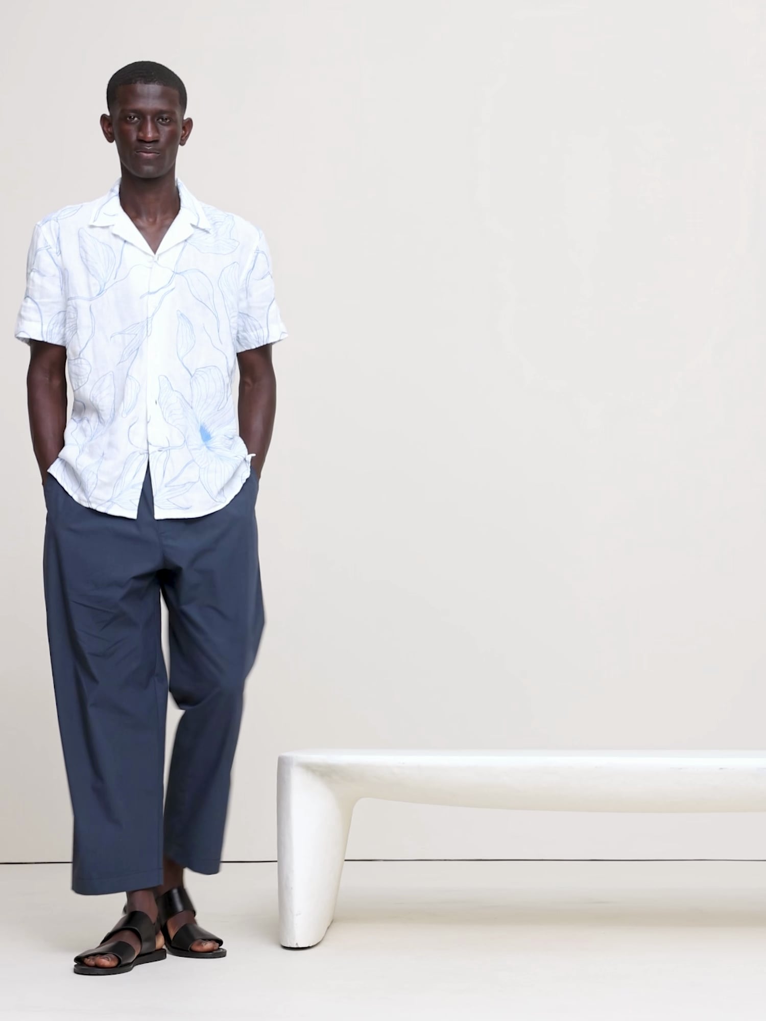 Image number 2 showing, Standard-Fit Embroidered Linen Resort Shirt
