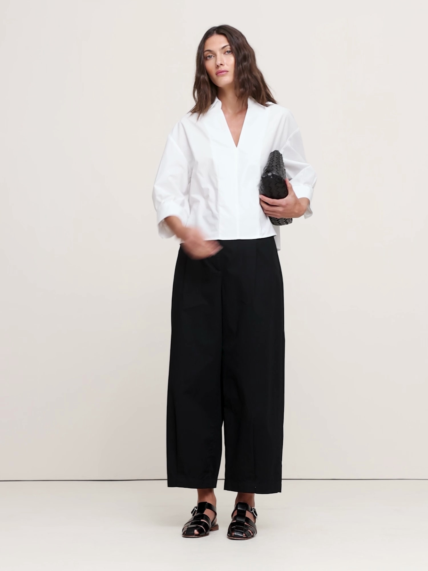 Image number 2 showing, Balloon-Sleeve Cotton Poplin Popover Top