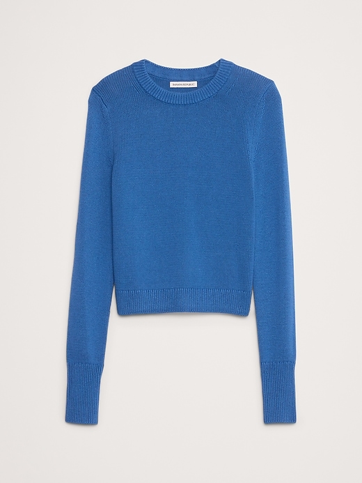 Cotton-Silk Crew-Neck Sweater