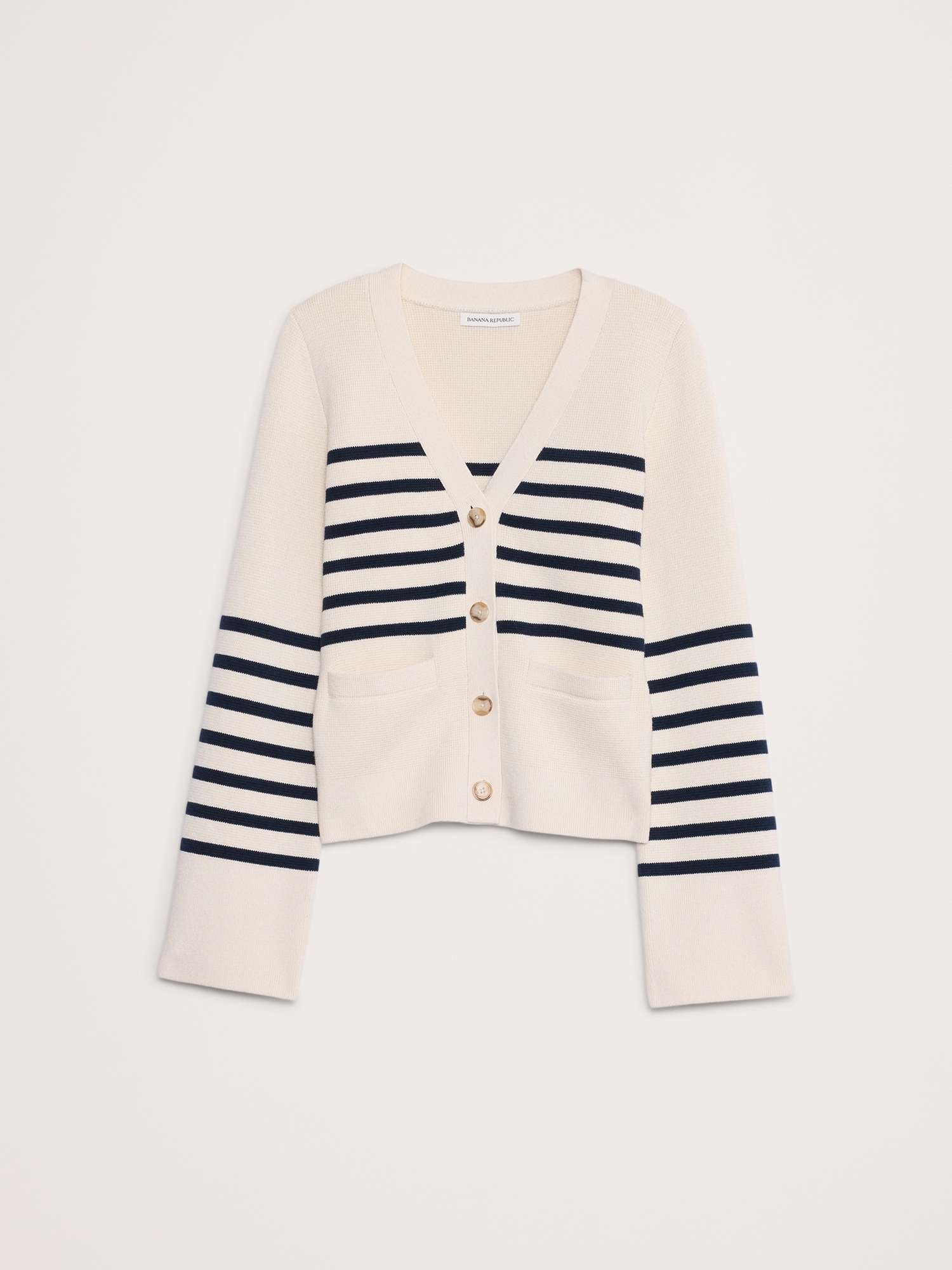 Image number 8 showing, Cotton-Silk Flare-Sleeve Cardigan
