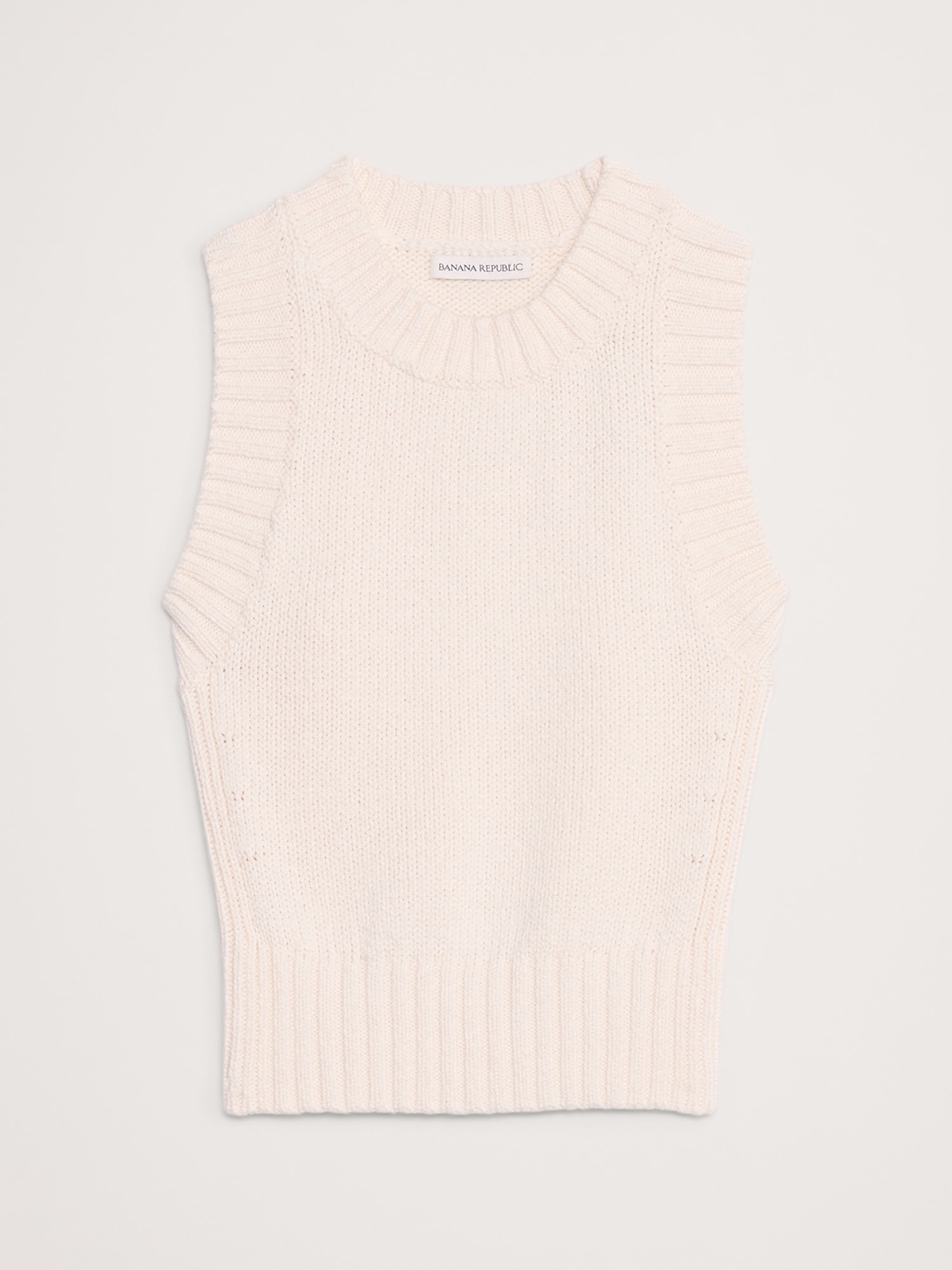 Image number 4 showing, COTTON-SILK CROPPED SWEATER TANK