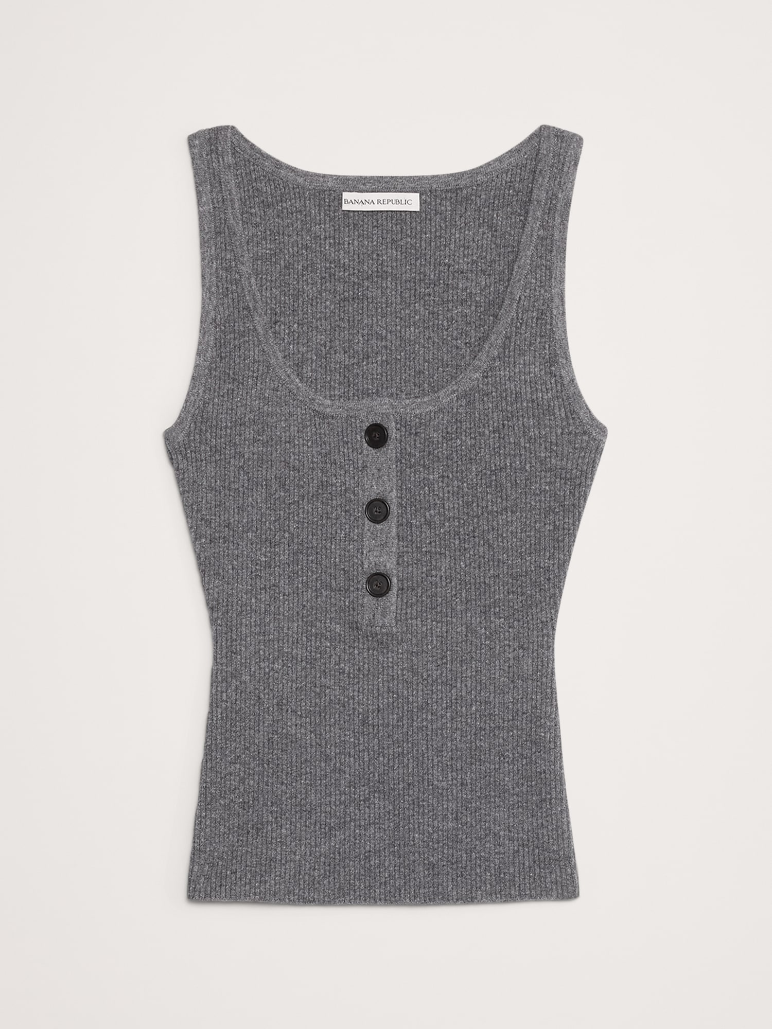 Image number 4 showing, MERINO-COTTON BLEND HENLEY TANK