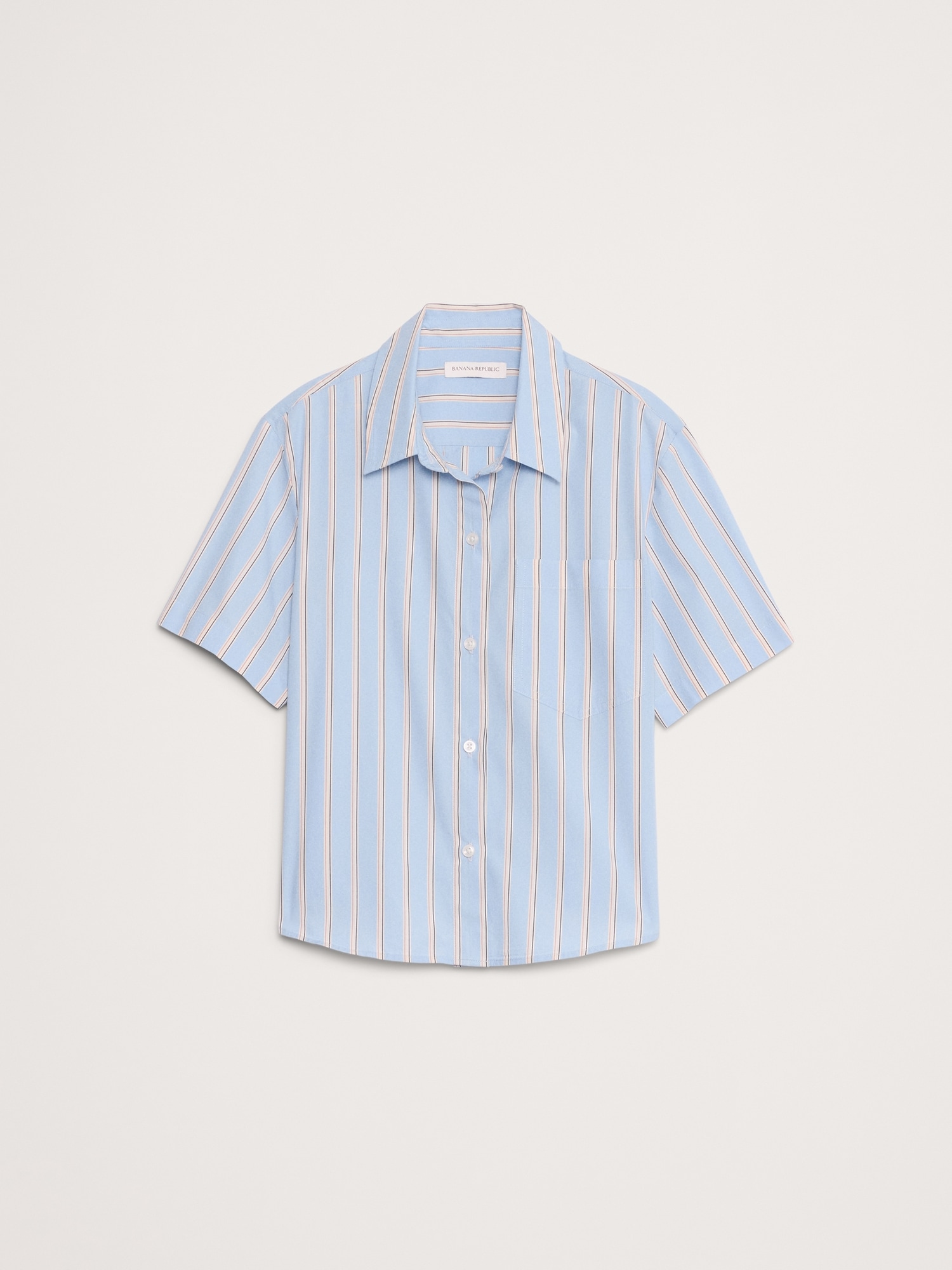 Image number 4 showing, BOXY COTTON POPLIN SHORT-SLEEVE SHIRT