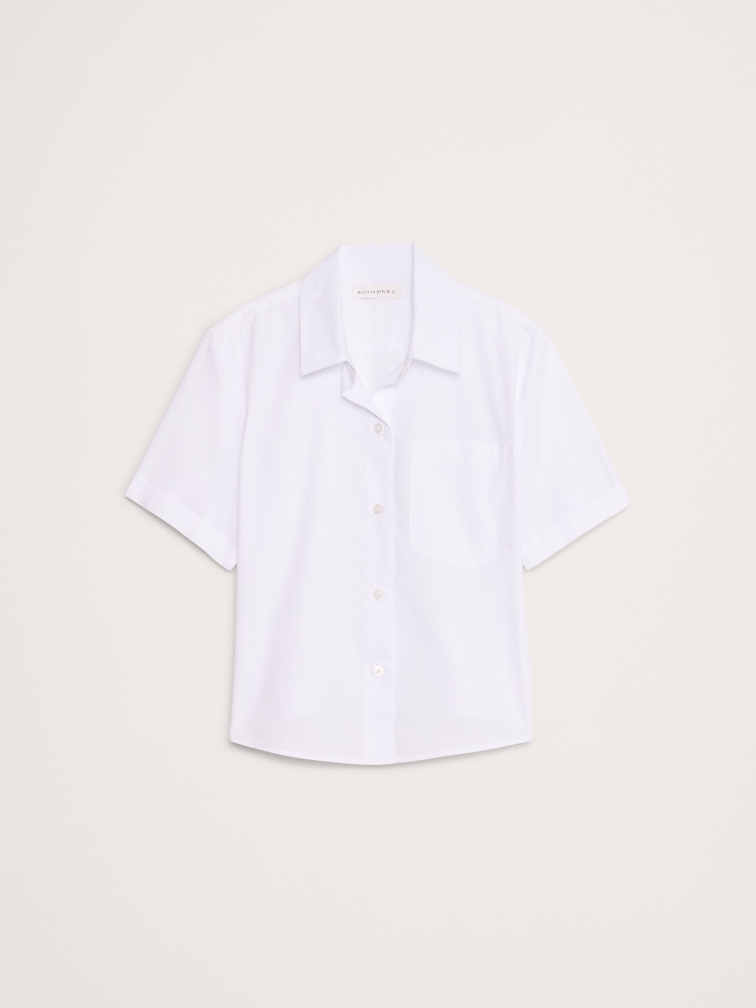 Image number 7 showing, BOXY COTTON POPLIN SHORT-SLEEVE SHIRT