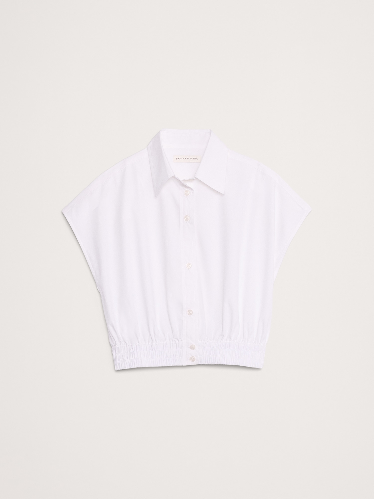 Image number 7 showing, COTTON POPLIN SUPER-CROPPED SHIRT