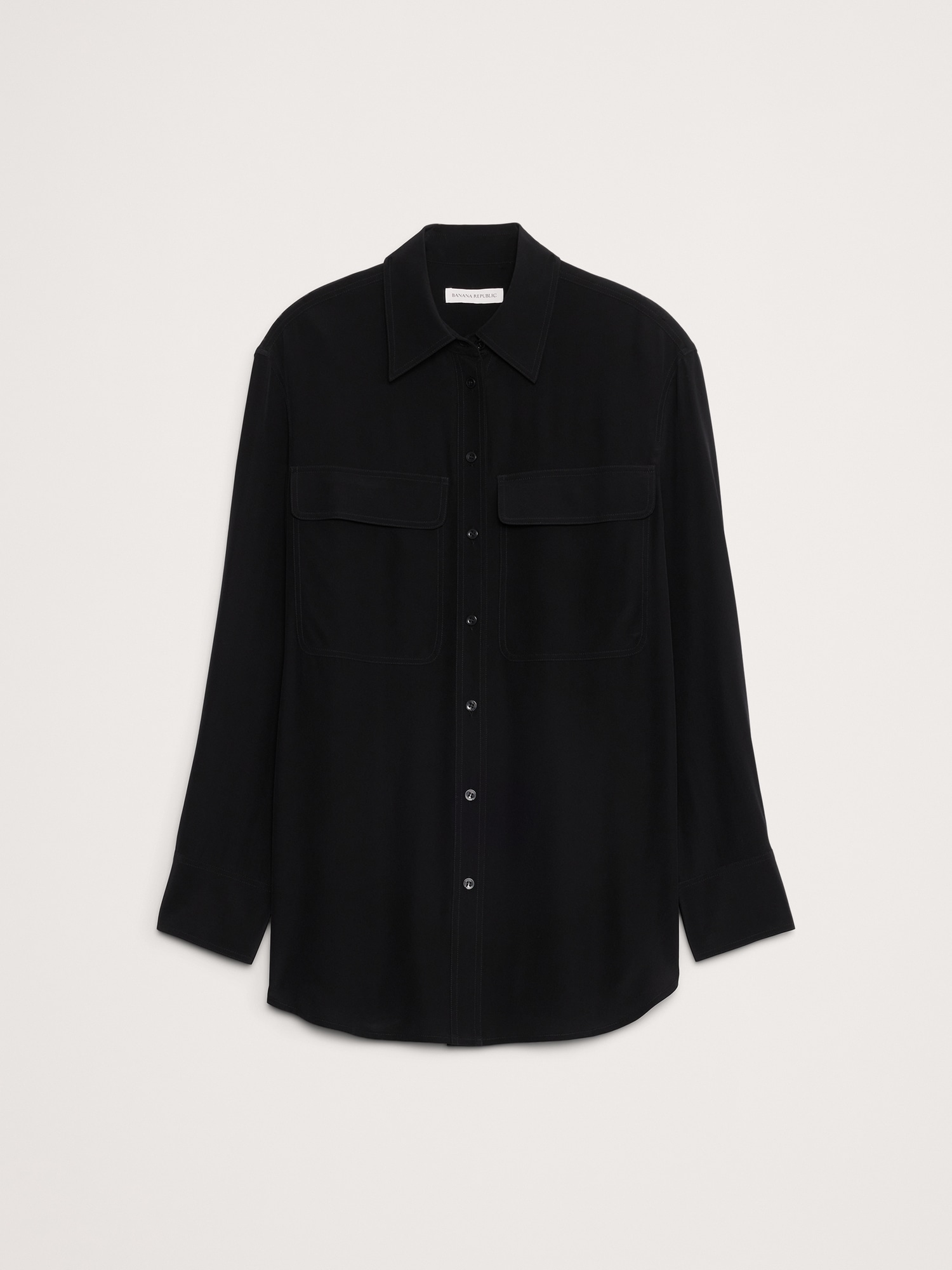 Image number 4 showing, Oversized Matte Silk Utility Shirt
