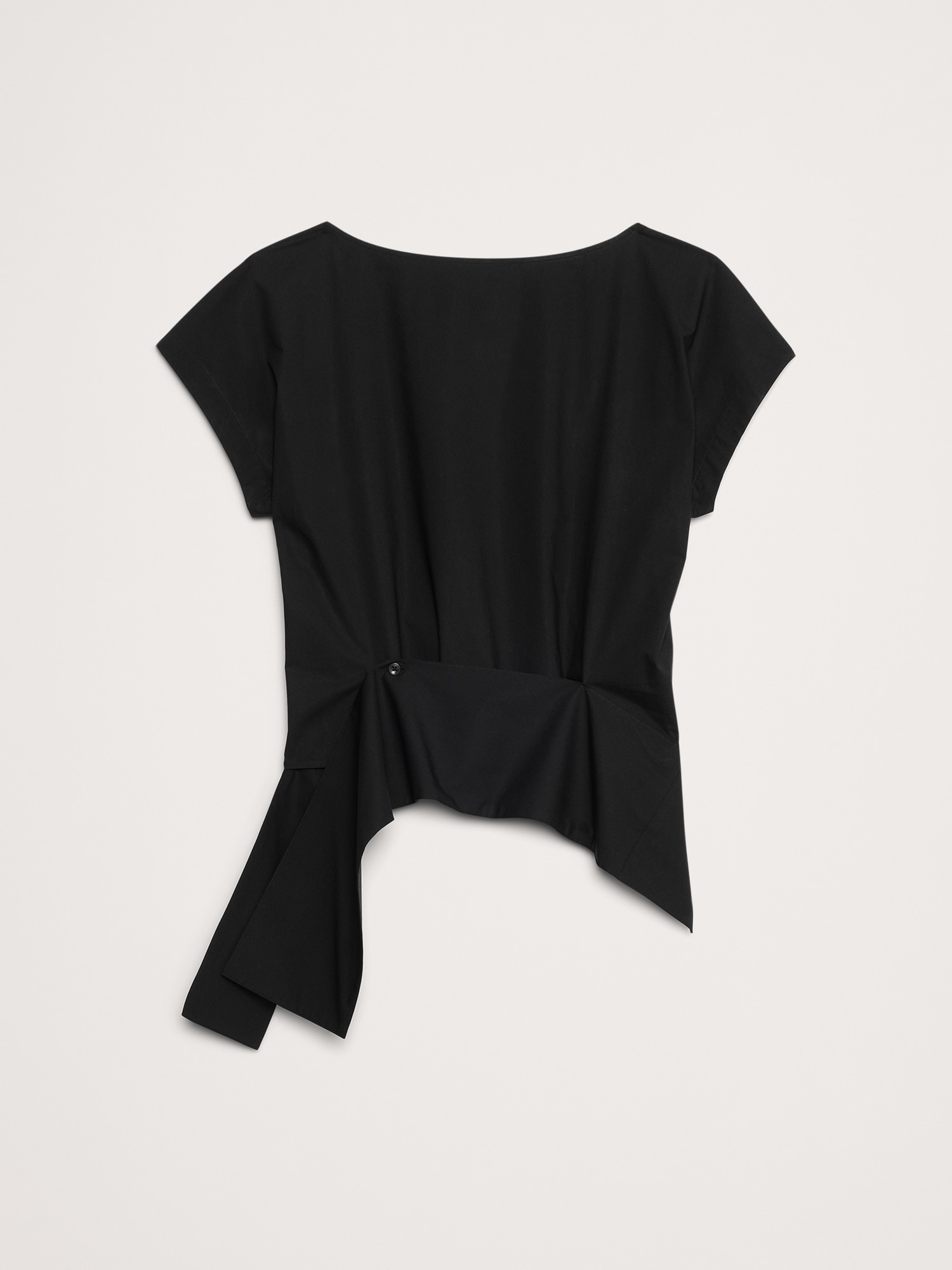 Image number 4 showing, COTTON POPLIN BOATNECK ASYMMETRICAL TOP