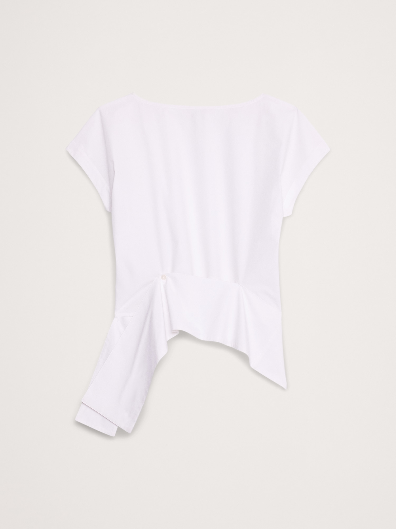 Image number 7 showing, COTTON POPLIN BOATNECK ASYMMETRICAL TOP