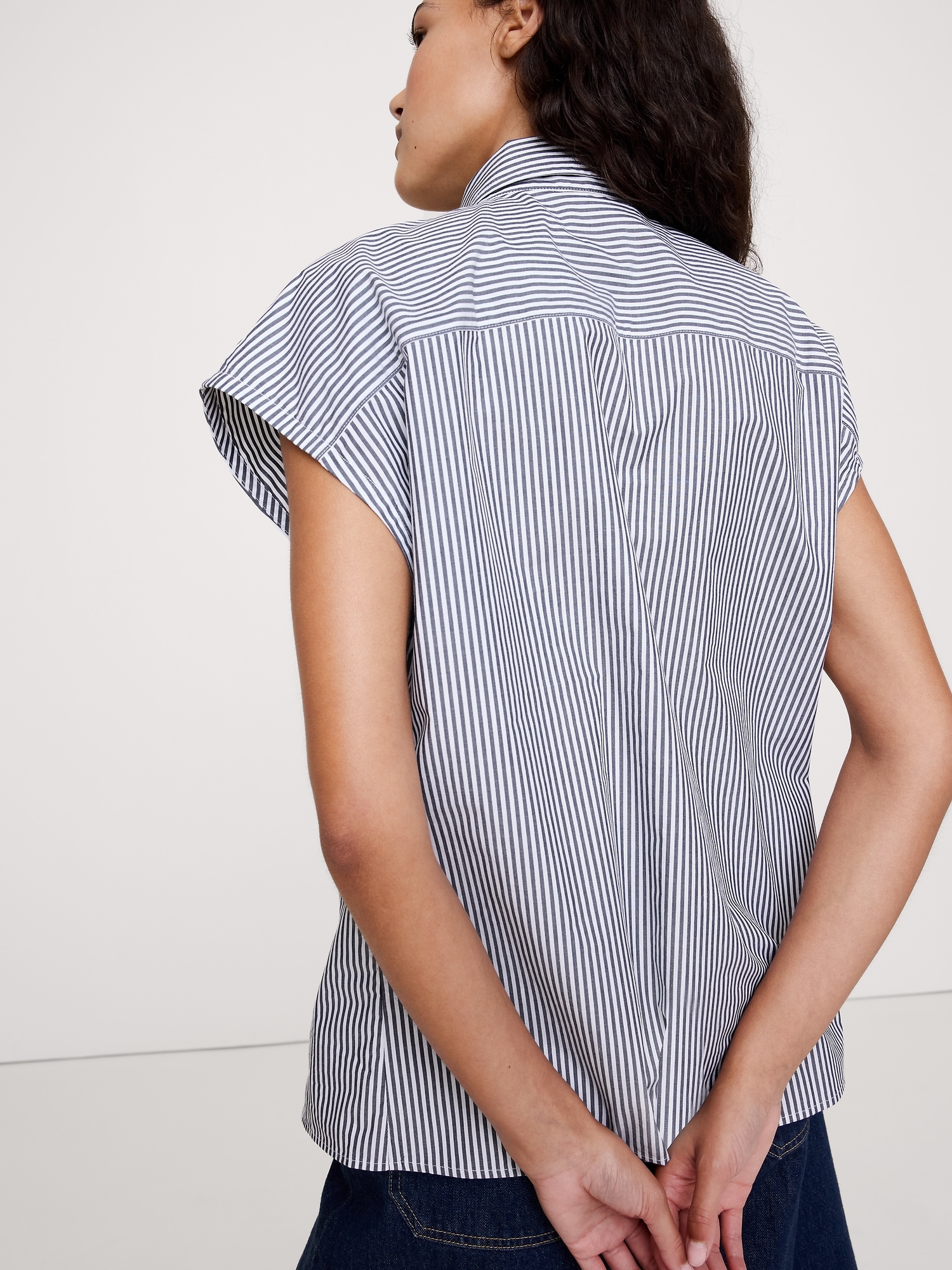 Oversized Cotton Poplin Asymmetrical Tunic