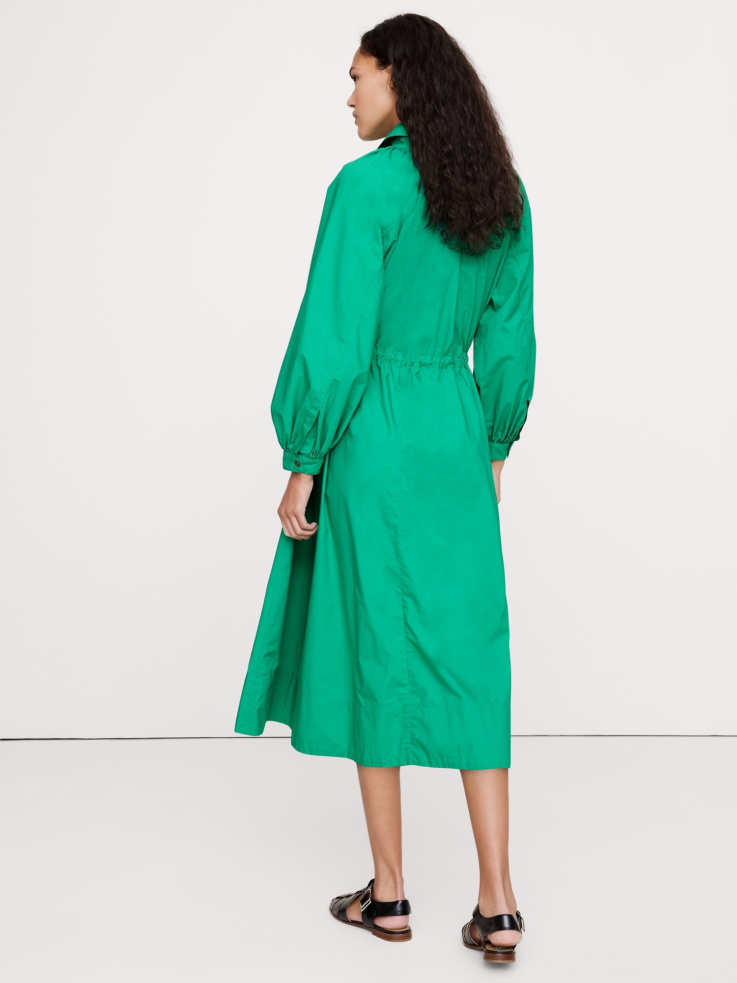 Cotton Poplin Midi Shirtdress