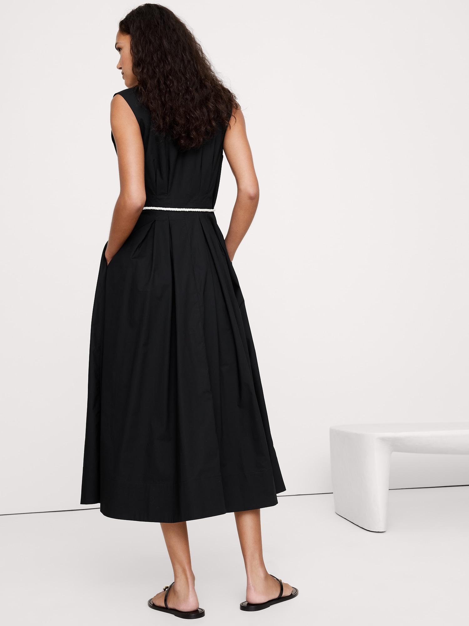 Cotton Poplin Wrap Maxi Dress