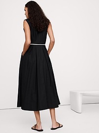 Cotton Poplin Wrap Maxi Dress