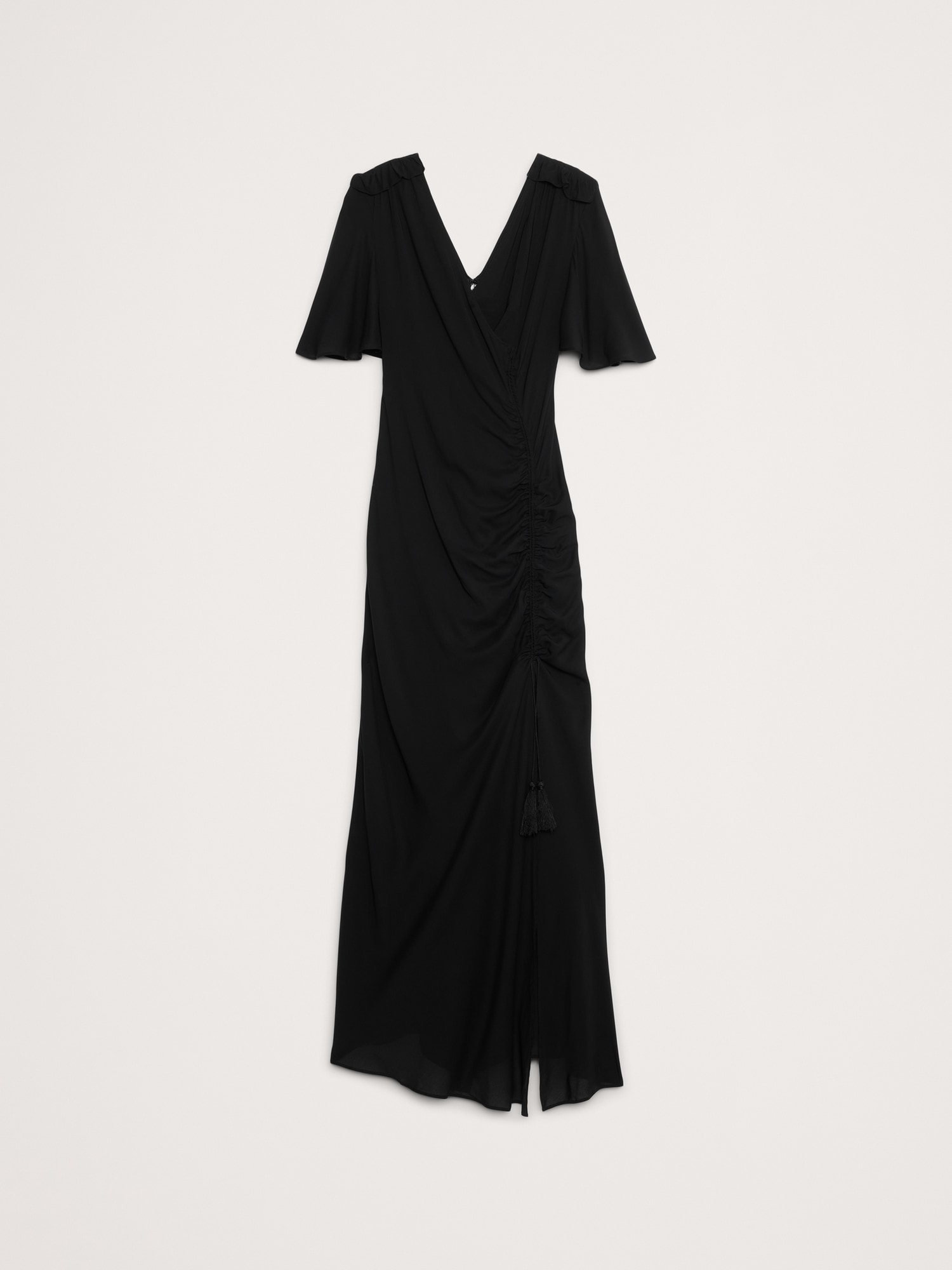 Image number 7 showing, STRETCH-CREPE FLUTTER-SLEEVE MAXI DRESS