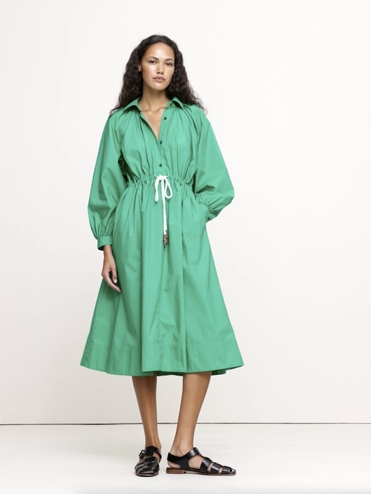 banana republic midi shirt dress Cotton Poplin Midi Shirt Dress