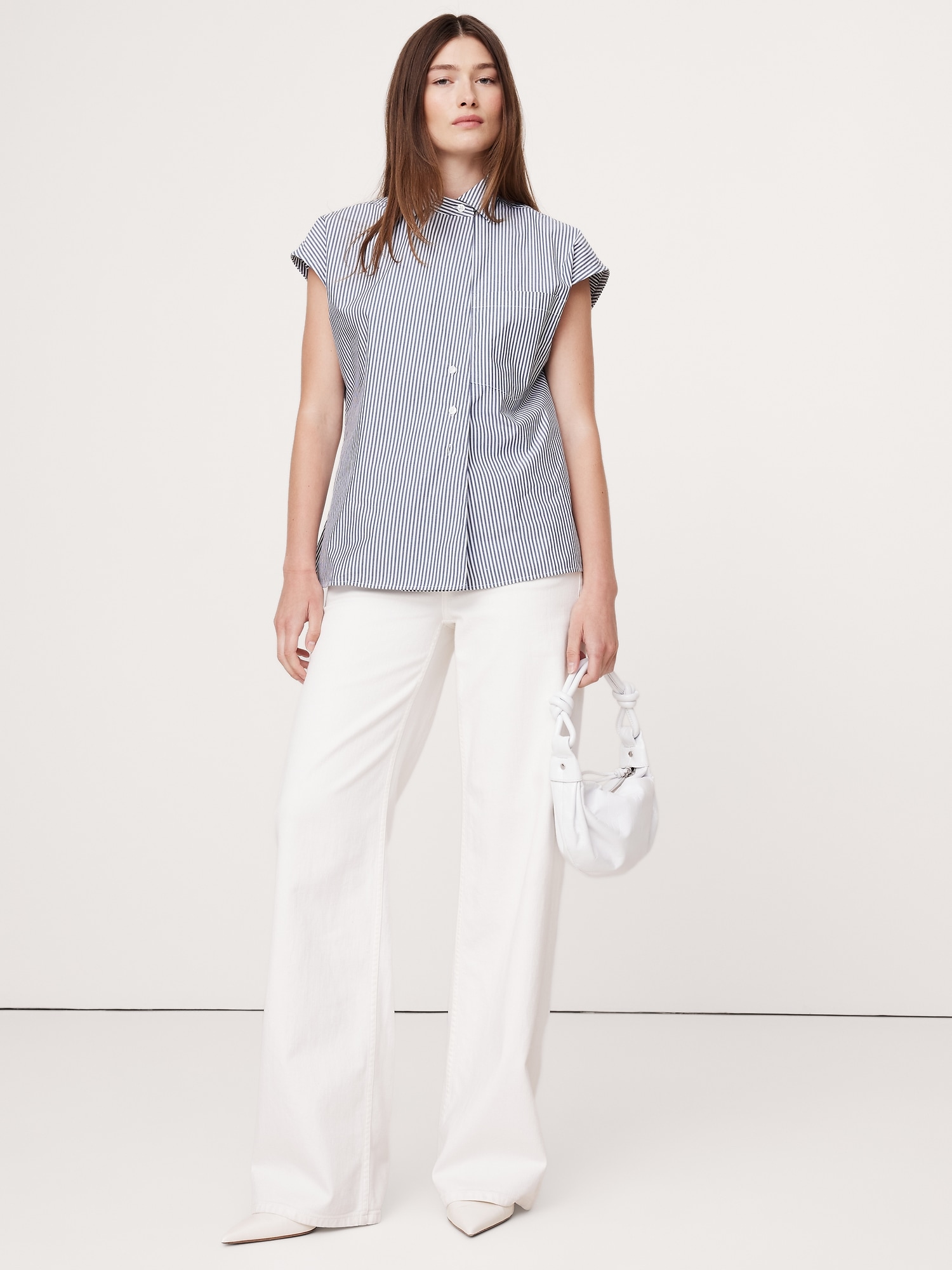 Oversized Cotton Poplin Asymmetrical Tunic