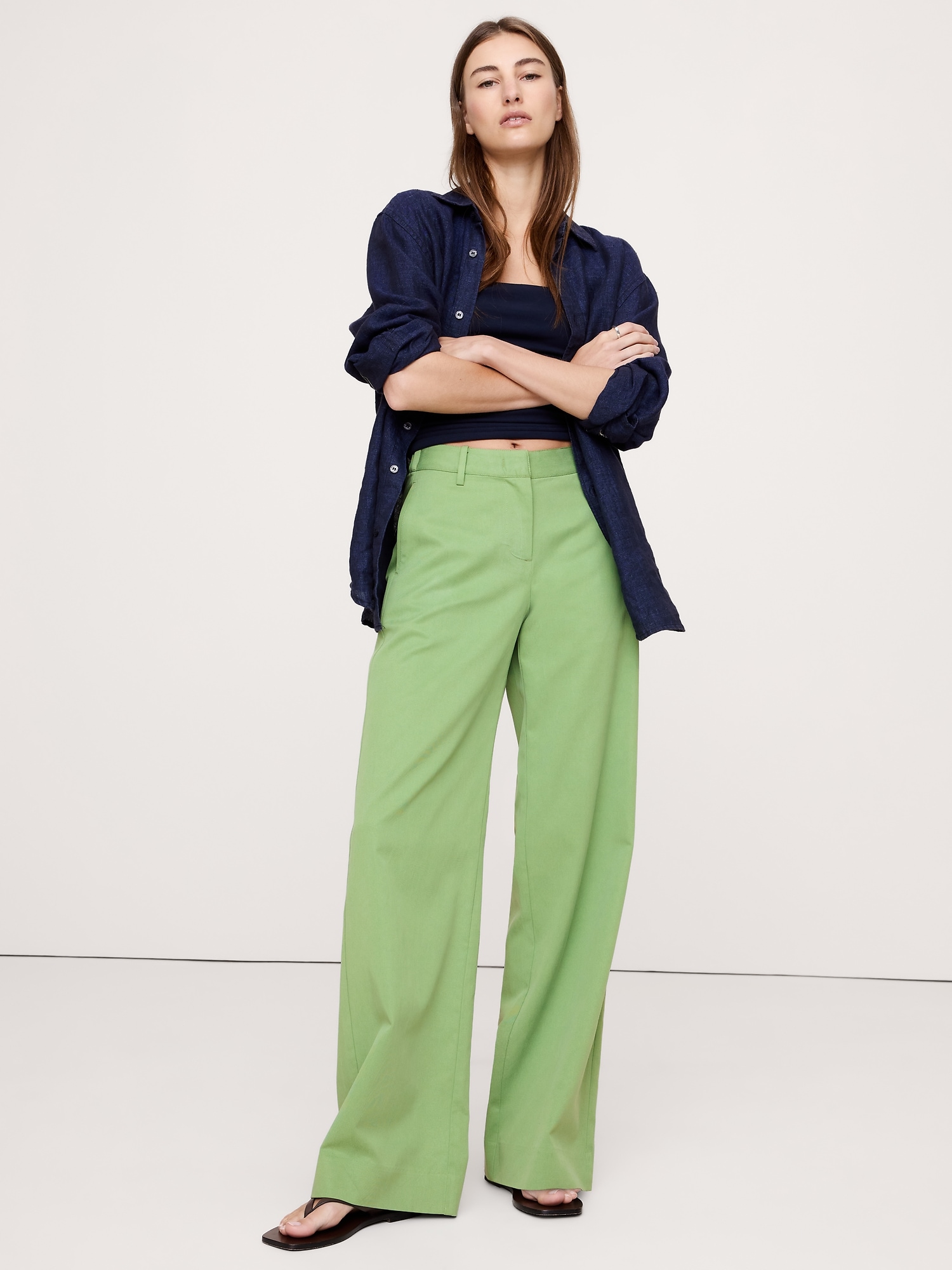 The Everyday Wide-Leg Pant - Green