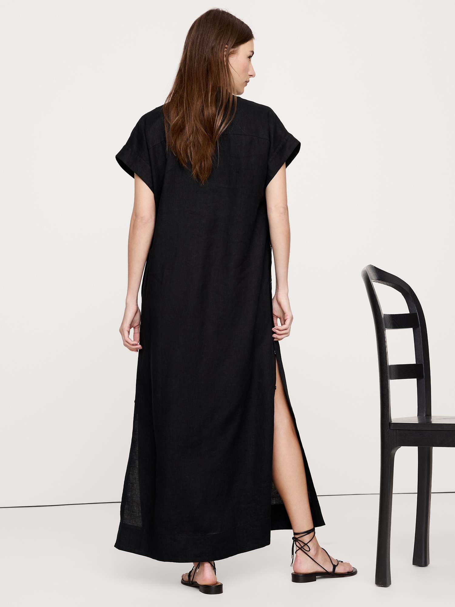 Linen Kaftan Maxi Dress