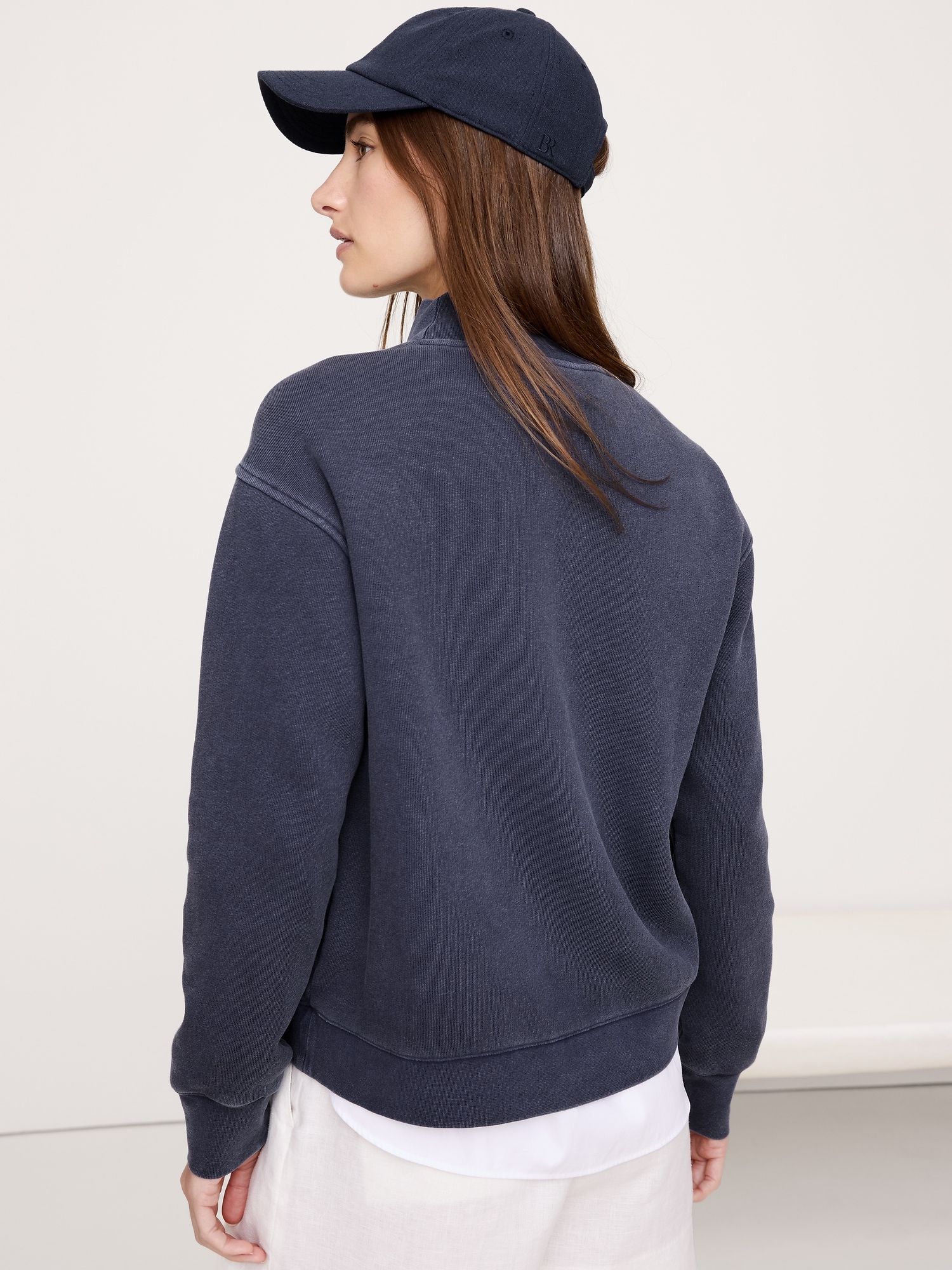 Image number 2 showing, FRENCH TERRY MOCK-NECK SWEATSHIRT