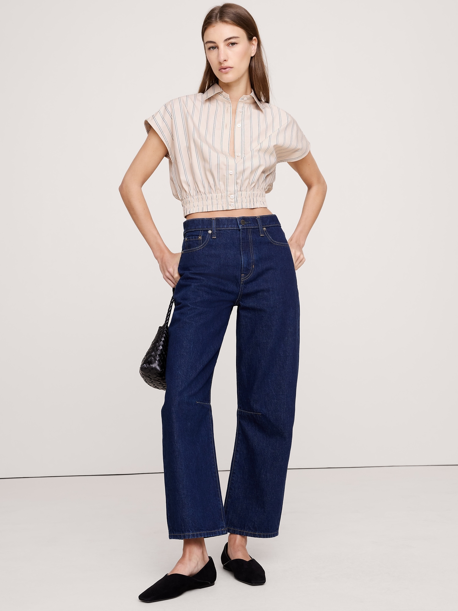 Image number 3 showing, COTTON POPLIN SUPER-CROPPED SHIRT