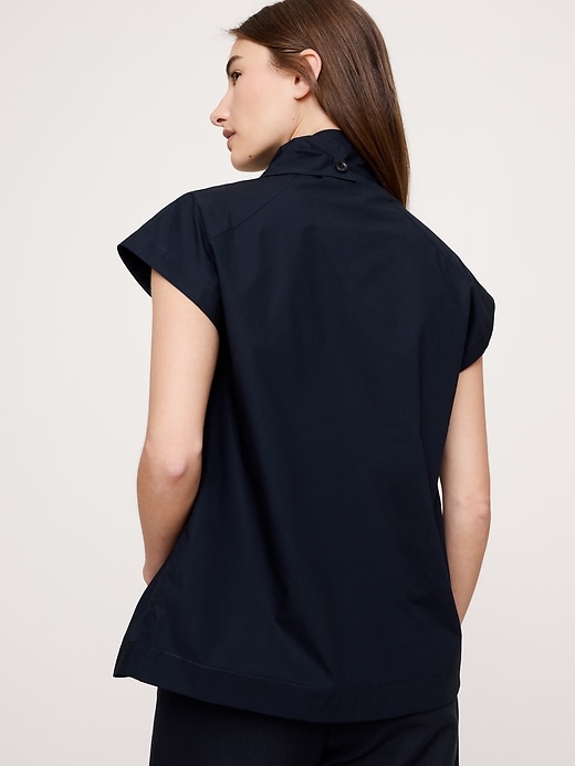 Cotton Poplin Cowl Neck Tunic