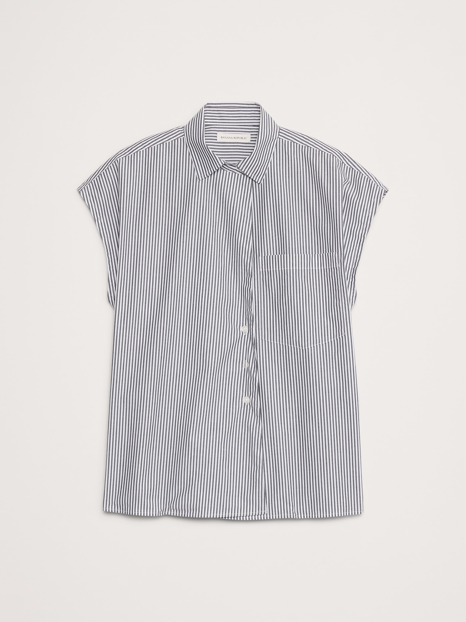 Oversized Cotton Poplin Asymmetrical Tunic