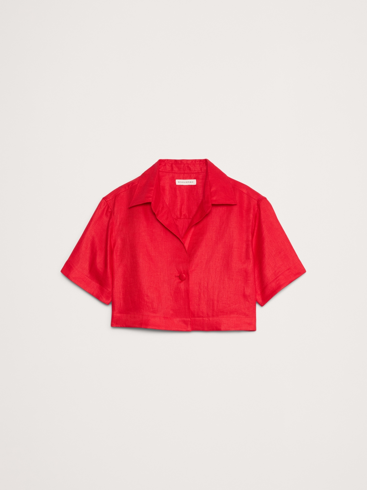 Oversized Linen Cropped Resort Shirt
