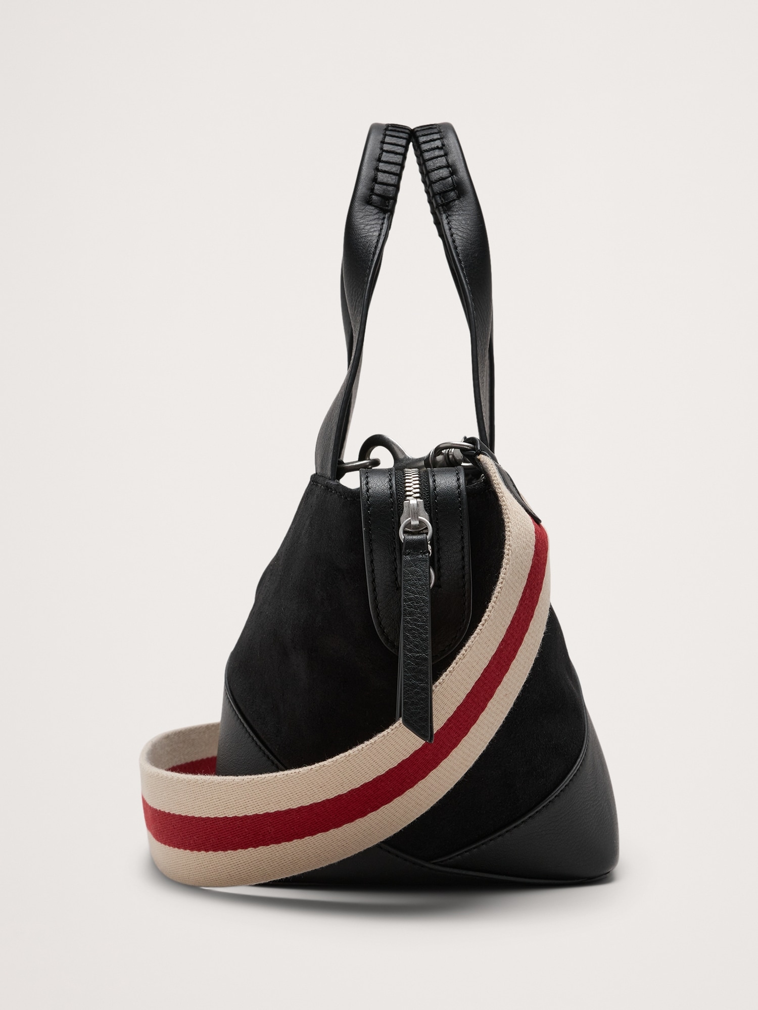 Image number 7 showing, Leather & Suede Mini Zip Tote