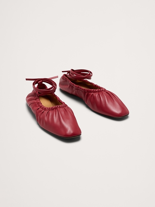 Ruched Suede Ballet Flat